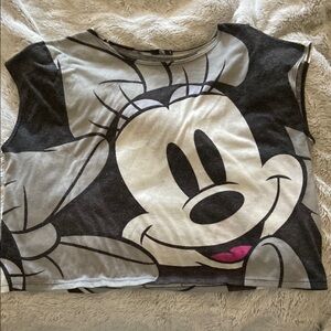 Disney Women’s Black and White Minnie Mouse Crop Top